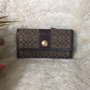 Coach Signature Canvas/Leather Wallet